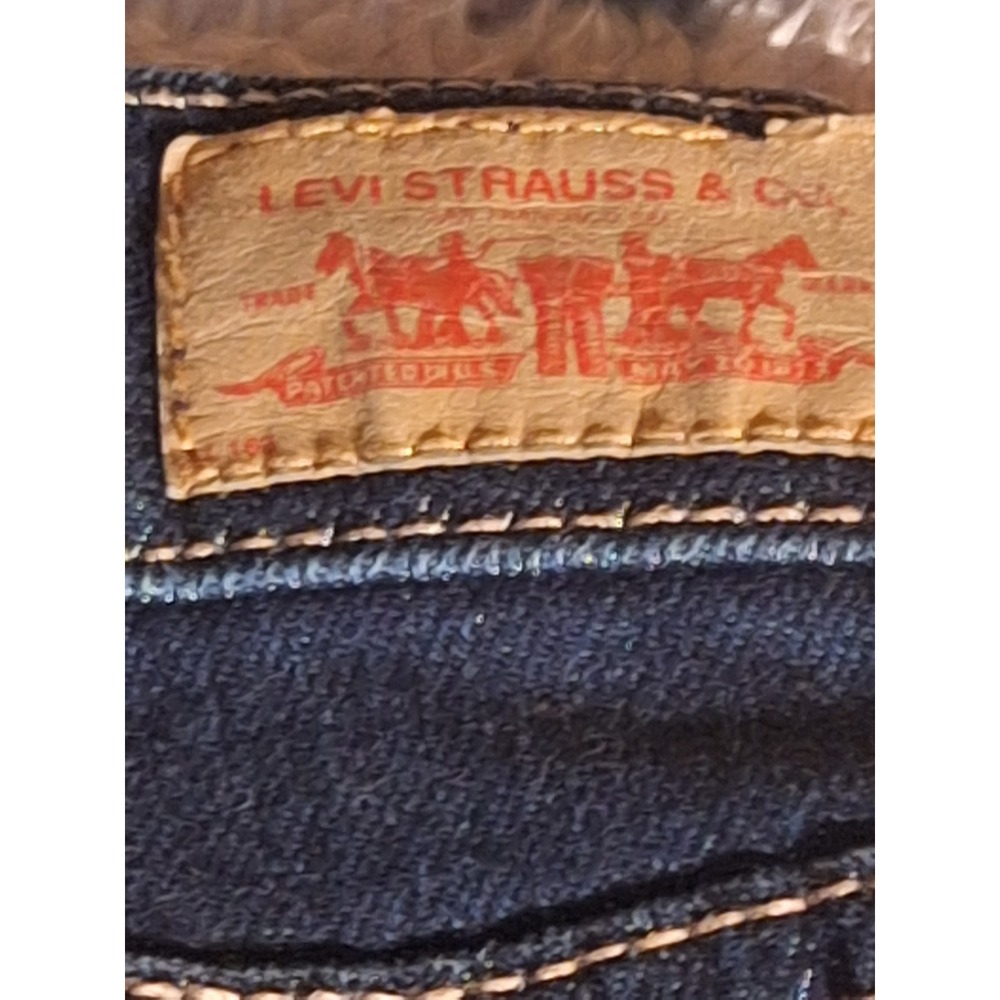 Levis 505 Straight Leg Denim Jeans Dark Wash Classic Style Women's 16M Casual - Picture 9 of 10